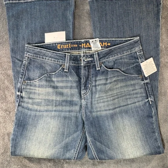 Cruel “Hannah” Denim Flare Jeans in Classic Blue - Picture 2 of 5